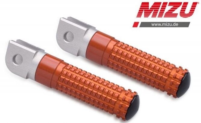 MiZU ミズ Race driver’s footpeg，including ABE，Silver/Orange Z400 GSR600 GSR750 GSX-R1000 GSX-R125 GSX-R750 GSX-S125 GSX650F SV650 KAWASAKI カワサキ SUZUKI スズキ フットペグ ステップ 足回り