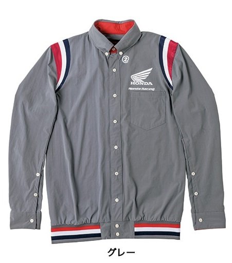 HONDA RIDING GEAR ホンダ ライディングギア 裾リブピットシャツLS【HONDA×SHINICHIRO ARAKAWA】 ピットシャツ・ワークシャツ アパレル