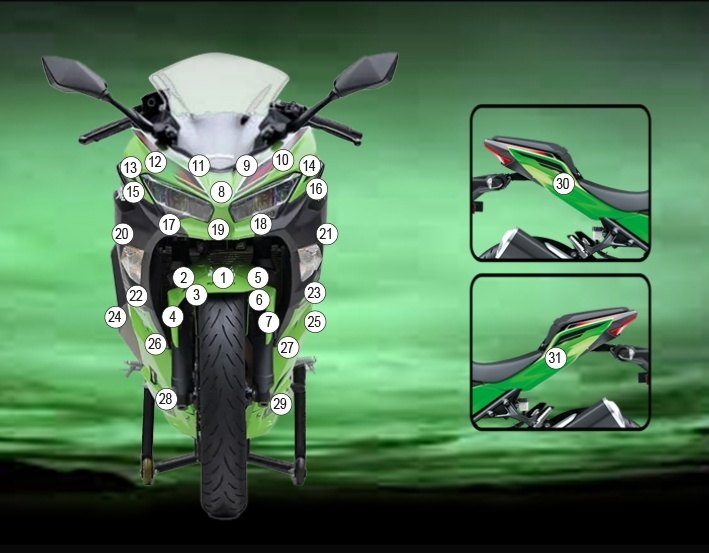 EAZI-GUARD イージーガード 車種別ストーンチッププロテクションフィルム NINJA 400 KAWASAKI カワサキ プロテクションフィルム・保護フィルム 外装