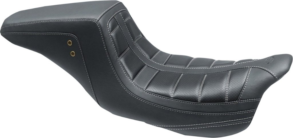 MUSTANG マスタング Squareback One-Piece Seat HARLEY-DAVIDSON ハーレーダビッドソン シート シート関連 外装 カラー：Gun Metal Stitching［0801-1373］