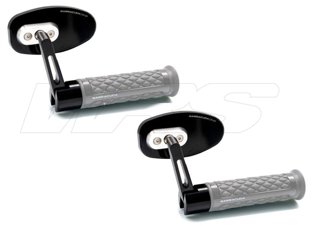 BARRACUDA バラクーダ PAIR BLACK MIRRORS SKIN-R BAR END UNIVERSAL バーエンドミラー ハンドル|ウェビック 店