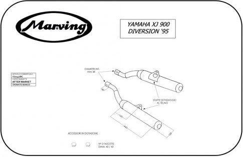 Marving マーヴィング デュアルマフラー Cylindrical XJ 900 DIVERSION YAMAHA ヤマハ スリップオンマフラー マフラー