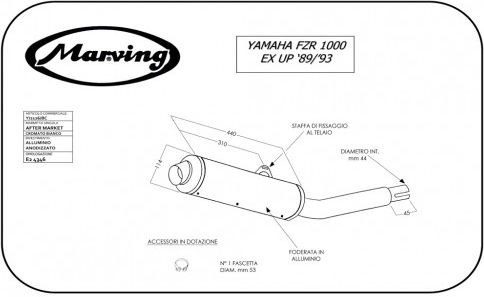 Marving マーヴィング マフラー Cylindrical FZR 1000 EX-UP YAMAHA ヤマハ スリップオンマフラー