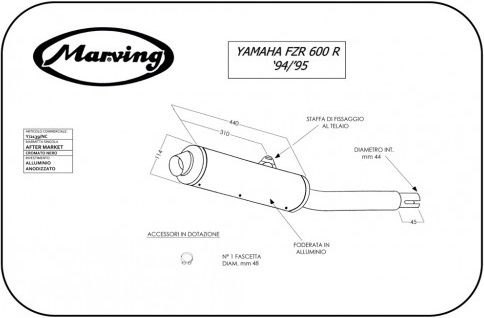 Marving マーヴィング マフラー Cylindrical FZR 600 R YAMAHA ヤマハ スリップオンマフラー|ウェビック 店