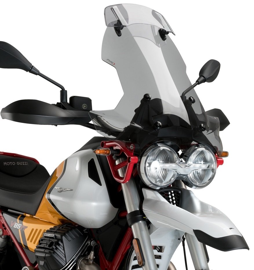 Puig プーチ ツーリングスクリーン バイザー付き (Touring Windshield with Visor) V85 EVOCATIVE GRAPHICS STRADA TT CENTENARIO 850 TRAVEL MOTOGUZZI モトグッチ スクリーン 外装｜ウェビック　店