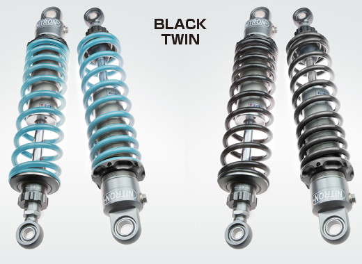 NITRON ナイトロン リアサスペンションツインショック TWIN R1シリーズ BONNEVILLE T100 TRIUMPH トライアンフ リアサスペンション サスペンション 足回り テーマカラー：ブラック / スプリングカラー：ブラック / ダンパーロッドコーティング(DLC)：なし｜ウェビック　店
