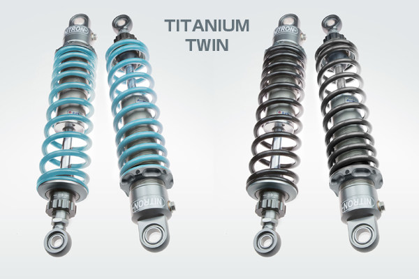 NITRON ナイトロン リアサスペンションツインショック TWIN R1シリーズ ローダウン Bonneville T100 TRIUMPH トライアンフ リアサスペンション サスペンション 足回り テーマカラー:タイタニウム / スプリングカラー:ブラック / ダンパーロッドコーティング(DLC):なし|ウェビック 店