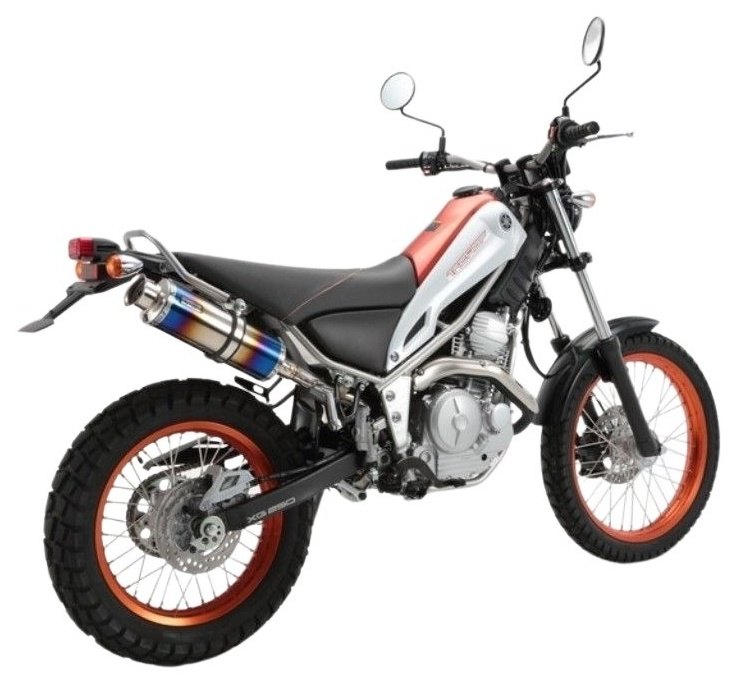 BEAMS ビームス SS300 スリップオンマフラー トリッカー YAMAHA ヤマハ マフラー サイレンサー：ヒートチタン／重量：2.2kg(純正4.8kg)