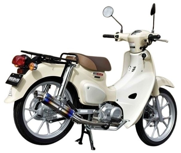 BEAMS ビームス R-EVOサイレンサー ダウンタイプ 政府認証 スーパーカブ110 HONDA ホンダ フルエキゾーストマフラー マフラー タイプ：チタンサイレンサー(重量：2.8kg【純正3.1kg】)｜ウェビック　店