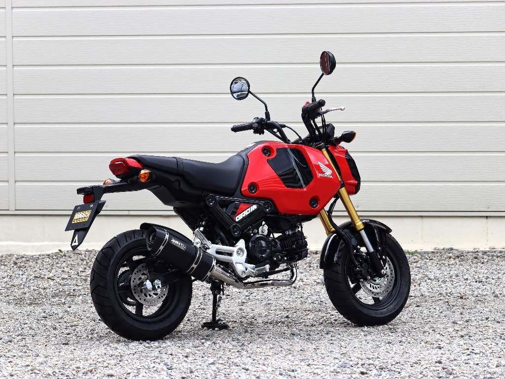 WR’S ダブルアールズ 【JMCA認証】SS-OVAL フルエキゾーストマフラー GROM HONDA ホンダ マフラー サイレンサータイプ：F-BLACKチタン