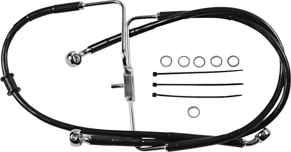Drag Specialties ドラッグスペシャリティーズ Extended Length Stainless Steel フロントブレーキホース［1741-5853］ 1200 Roadster XLCX HARLEY-DAVIDSON ハーレーダビッドソン ブレーキホース・クラッチホース ブレーキ｜ウェビック　店