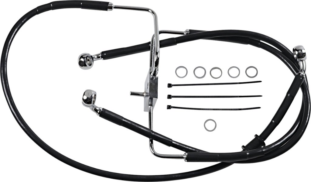 Drag Specialties ドラッグスペシャリティーズ Extended Length Stainless Steel フロントブレーキホース［1741-5856］ 1200 Roadster XLCX HARLEY-DAVIDSON ハーレーダビッドソン ブレーキホース・クラッチホース ブレーキ