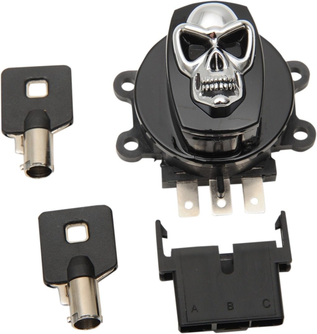 Drag Specialties ドラッグスペシャリティーズ Skull ignition Switch［2106-0423］ HARLEY-DAVIDSON ハーレーダビッドソン キーシリンダー・鍵 スイッチ・ハーネス関係 電装系