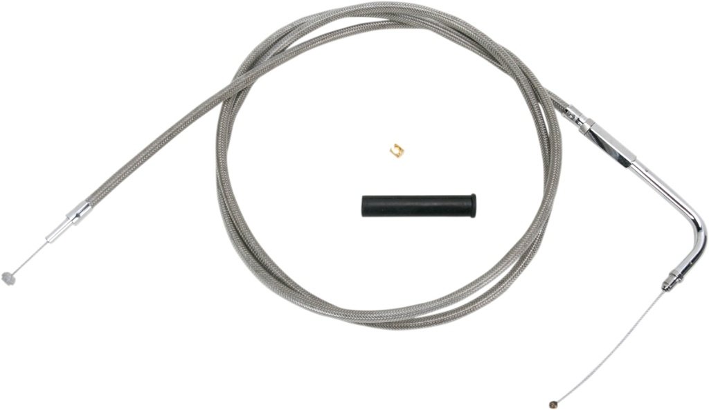 Drag Specialties ドラッグスペシャリティーズ Stainless Braided Throttle Cable［0650-1081］ HARLEY-DAVIDSON ハーレーダビッドソン スロットルワイヤー・アクセルワイヤー ハンドル周辺パーツ ハンドル