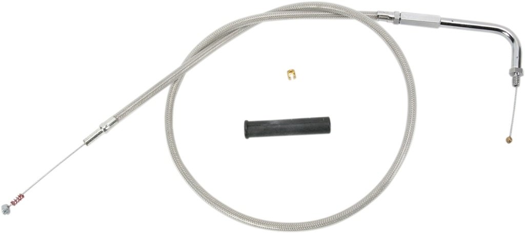 Drag Specialties ドラッグスペシャリティーズ Stainless Braided Idle Cable［0651-0124］ Road King FLHR HARLEY-DAVIDSON ハーレーダビッドソン スロットルワイヤー・アクセルワイヤー ハンドル周辺パーツ ハンドル
