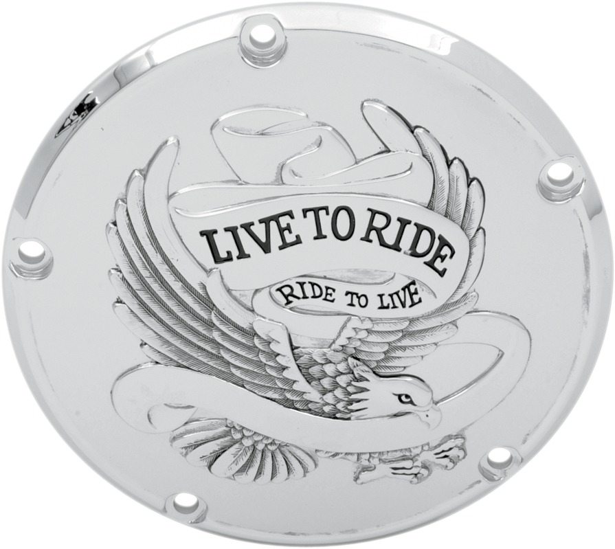 Drag Specialties ドラッグスペシャリティーズ Live to Ride ダービーカバー［1107-0157］ HARLEY-DAVIDSON ハーレーダビッドソン クランクケースカバー エンジンパーツ エンジン｜ウェビック　店