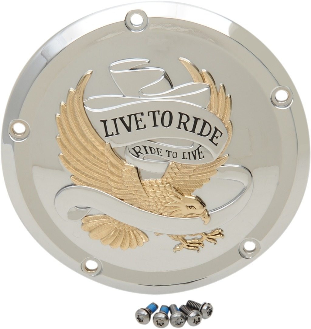 Drag Specialties ドラッグスペシャリティーズ Live To Ride Derby Cover［1107-0555］ HARLEY-DAVIDSON ハーレーダビッドソン クランクケースカバー エンジンパーツ エンジン