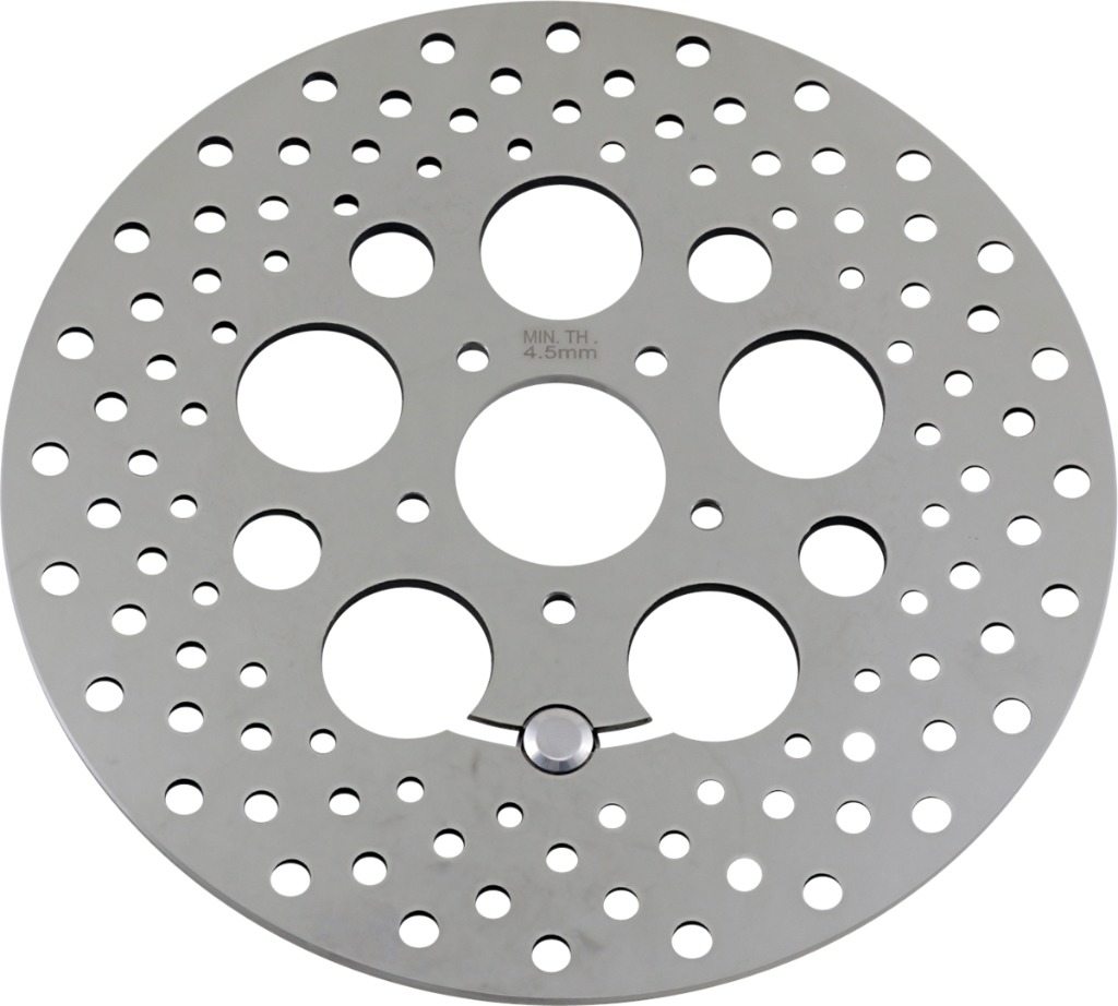 Drag Specialties ドラッグスペシャリティーズ Polished Stainless Steel Drilled Brake Rotor フロントディスクローター［1710-1061］ HARLEY-DAVIDSON ハーレーダビッドソン ブレーキディスクローター ブレーキ｜ウェビック　店 26,154円