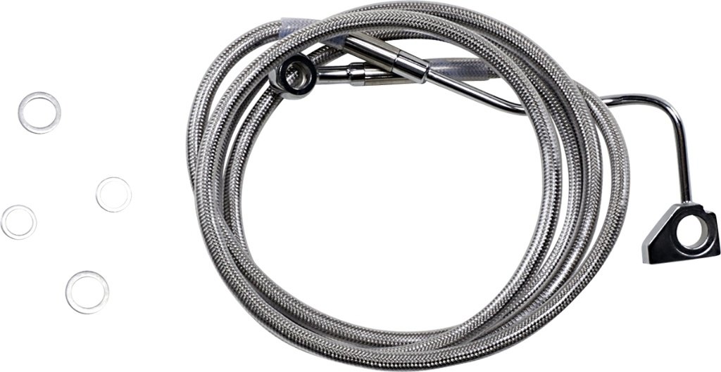 Drag Specialties ドラッグスペシャリティーズ Extended Length Stainless Steel フロントブレーキホースキット［1741-3993］ HARLEY-DAVIDSON ハーレーダビッドソン ブレーキホース・クラッチホース ブレーキ｜ウェビック　店