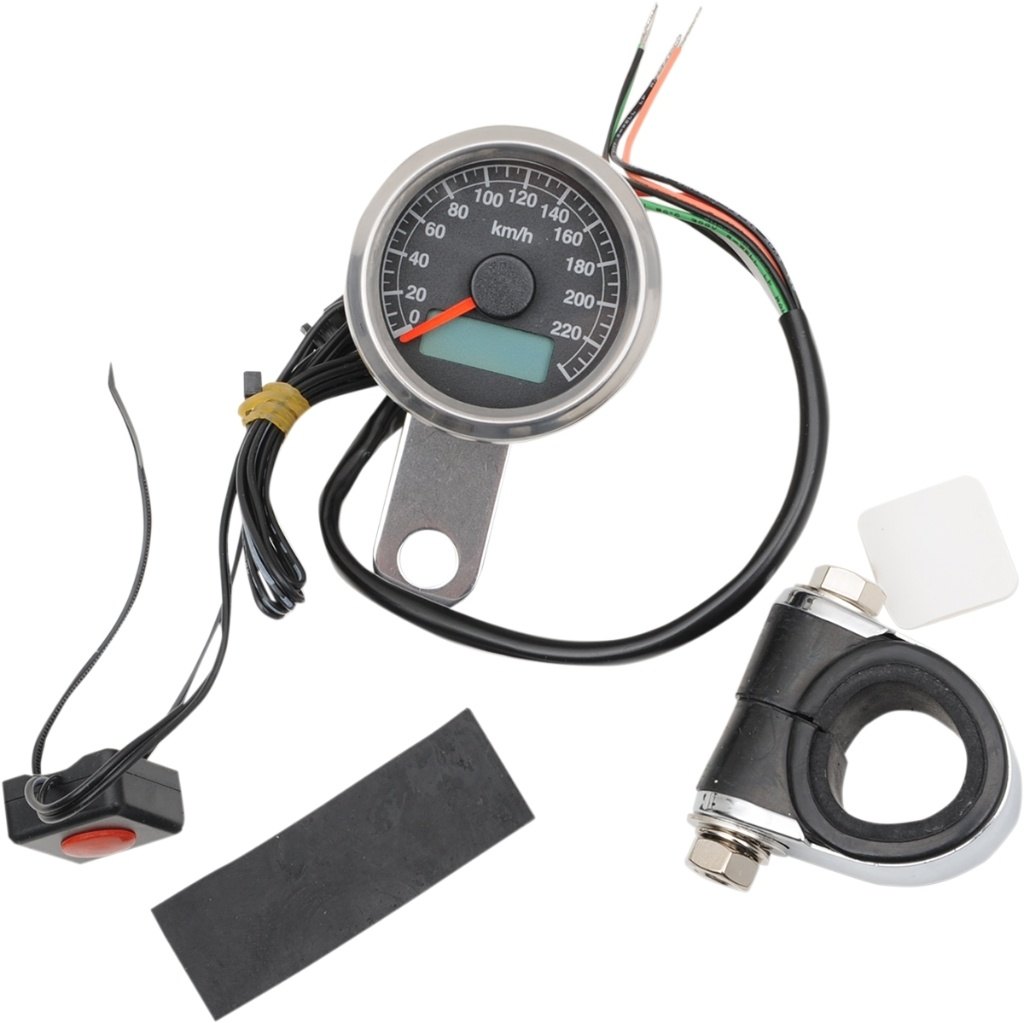 Drag Specialties ドラッグスペシャリティーズ Programmable Mini Electronic Speedometer with Odometer/Tripmeter［2210-0324］ HARLEY-DAVIDSON ハーレーダビッドソン スピードメーター メーター・インジケーター関係 電装系
