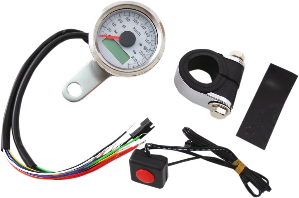 Drag Specialties ドラッグスペシャリティーズ 1-7/8' Programmable Metric Speedometer with Indicator Lights［2210-0419］ HARLEY-DAVIDSON ハーレーダビッドソン スピードメーター メーター・インジケーター関係 電装系 21,848円