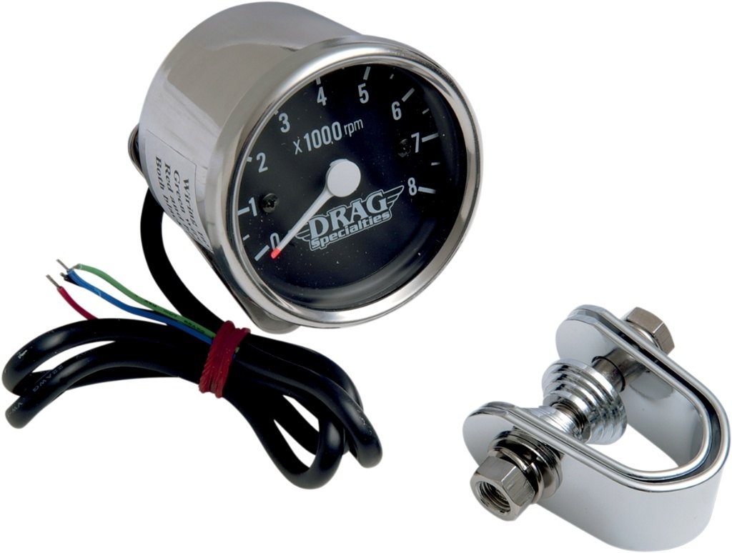 Drag Specialties ドラッグスペシャリティーズ 2.4' Mini Electronic 8000 RPM Tachometer［2211-0057］ HARLEY-DAVIDSON ハーレーダビッドソン タコメーター メーター・インジケーター関係 電装系