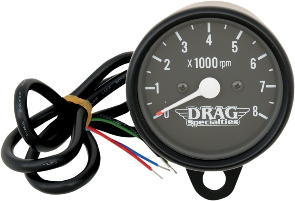 Drag Specialties ドラッグスペシャリティーズ 2.4' Mini Electronic 8000 RPM Tachometer［2211-0119］ HARLEY-DAVIDSON ハーレーダビッドソン タコメーター メーター・インジケーター関係 電装系