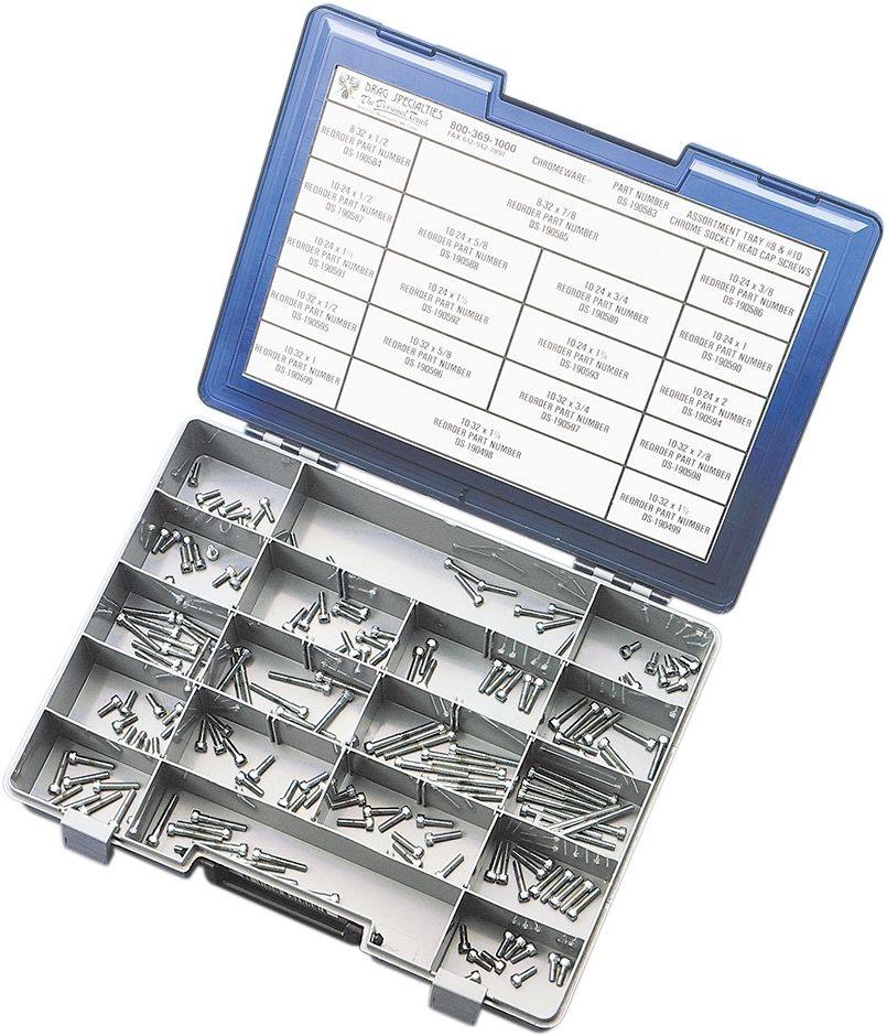Drag Specialties ドラッグスペシャリティーズ #8 ＆ #10 Fine- and Coarse-Thread Bolt Assortment Kits［DS-190583S］ 汎用ボルト・ネジ