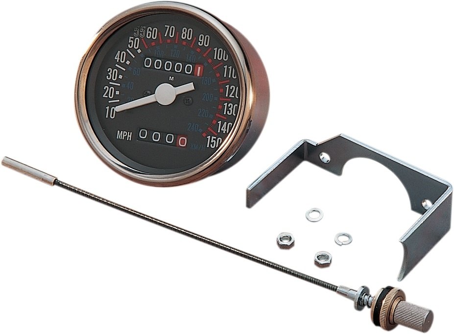 Drag Specialties ドラッグスペシャリティーズ 3-1/8インチ ダッシュマウント 150 MPH スピードメーター［DS-243864］ Sturgis FXB Low Rider FXSB 1200 Fat Bob FXEF FXS Super Glide 80 FXE FX HARLEY-DAVIDSON ハーレーダビッドソン スピードメーター 電装系｜ウェビック　店