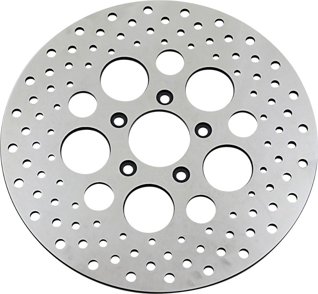 Drag Specialties ドラッグスペシャリティーズ Polished Stainless Steel Drilled フロントディスクローター［DS325091］ HARLEY-DAVIDSON ハーレーダビッドソン ブレーキディスクローター ブレーキ｜ウェビック　店