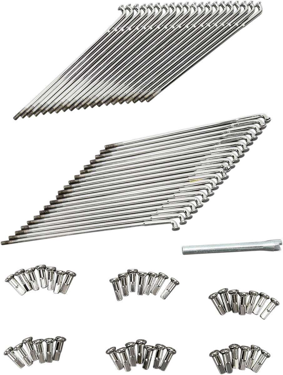 Drag Specialties ドラッグスペシャリティーズ クローム＆ステンレススチール スポークセット［DS-380140］ HARLEY-DAVIDSON ハーレーダビッドソン スポーク・ニップル ホイール関連 足回り｜ウェビック　店