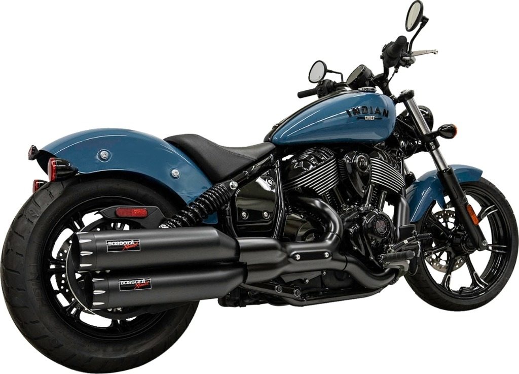 BASSANI バッサーニ 4' スリップオンマフラー Super Chief Limited Bobber Dark Horse INDIAN MOTORCYCLE インディアン マフラー Color／Finish：Black［1811-4470］