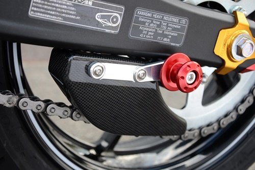AGRAS アグラス リアスプロケットガード FRP ZX-25R ZX-4RR KAWASAKI カワサキ チェーンガード フレーム アルマイトカラー(ステー)：レッド