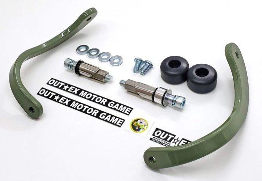 OUTEX アウテックス 振動吸収レバーガード 削り出しワンピース CT125 クロスカブ DAX125 スーパーカブ HONDA ホンダ レバーガード ハンドル 板厚：8mm / タイプ：スタンダード / カラー：焼付塗装パールオーガニックグリーン