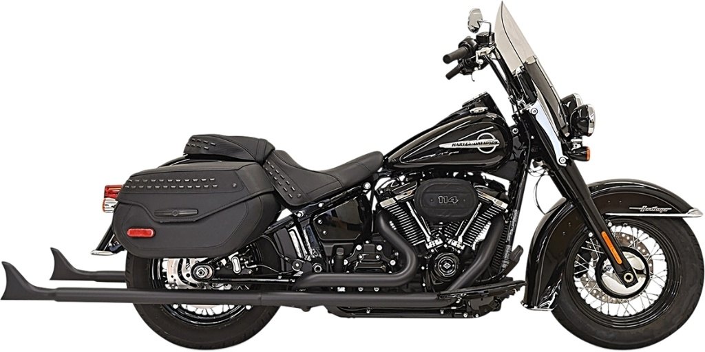 BASSANI バッサーニ Fishtail True Dual Exhaust System［1800-2409］ Softail Deluxe FLDE Heritage Classic FLHC HARLEY-DAVIDSON ハーレーダビッドソン フルエキゾーストマフラー マフラー｜ウェビック　店