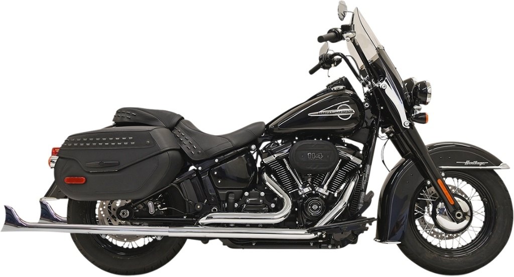 BASSANI バッサーニ Fishtail True Dual Exhaust System［1800-2370］ Softail Deluxe FLDE Heritage Classic 114 FLHCS FLHC HARLEY-DAVIDSON ハーレーダビッドソン フルエキゾーストマフラー マフラー｜ウェビック　店