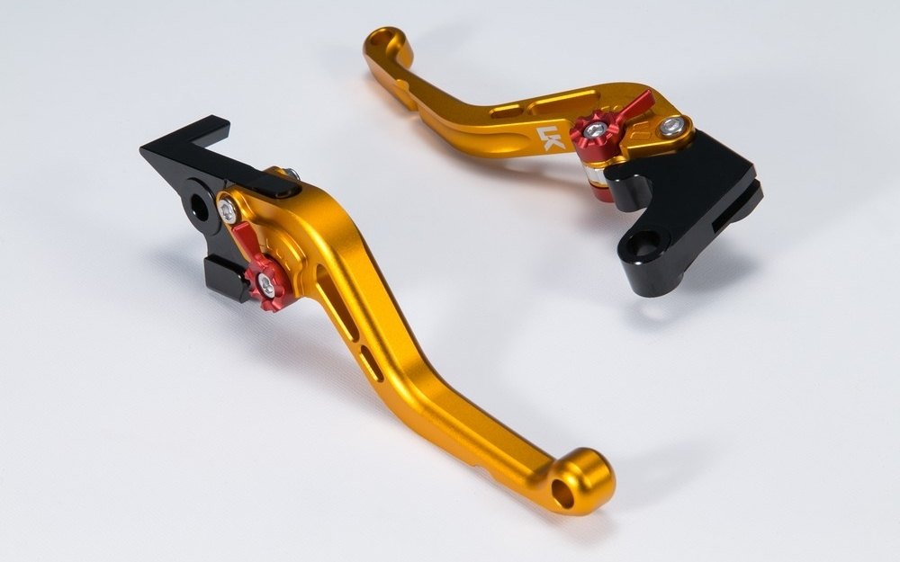 U-KANAYA ユーカナヤ スタンダードタイプ ショートアルミビレットレバーセット レブル1100 HONDA ホンダ ブレーキ・クラッチレバーセット ハンドル周辺パーツ ハンドル レバーカラー：マットゴールド / アジャスターカラー：マットレッド