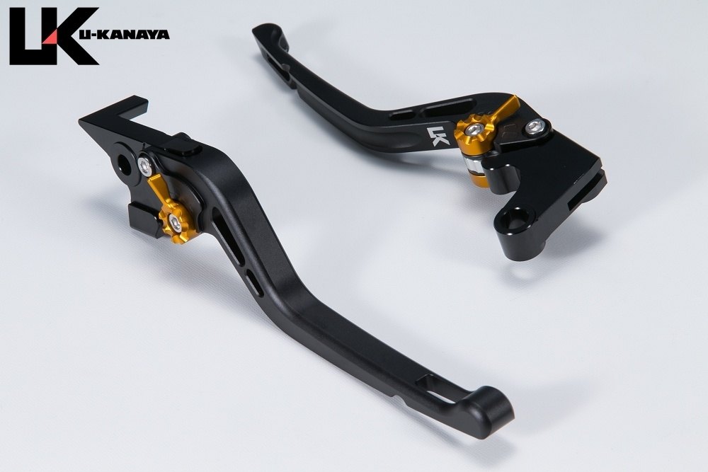 U-KANAYA ユーカナヤ GPタイプ ロングアルミビレットレバーセット YZF-R125 YZF-R15 YAMAHA ヤマハ ブレーキ・クラッチレバーセット ハンドル周辺パーツ ハンドル レバーカラー:マットブラック / アジャスターカラー:マットブルー