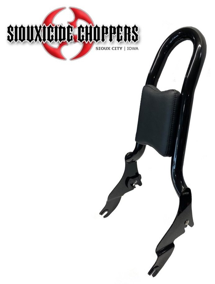 Siouxicide Choppers スーサイドチョッパーズ Breakout Fatboy Kobra Backrest シーシーバー ブレイクアウト ファットボーイ HARLEY-DAVIDSON ハーレーダビッドソン グラブバー・タンデムバー・シーシーバー 外装 カラー:ブラック