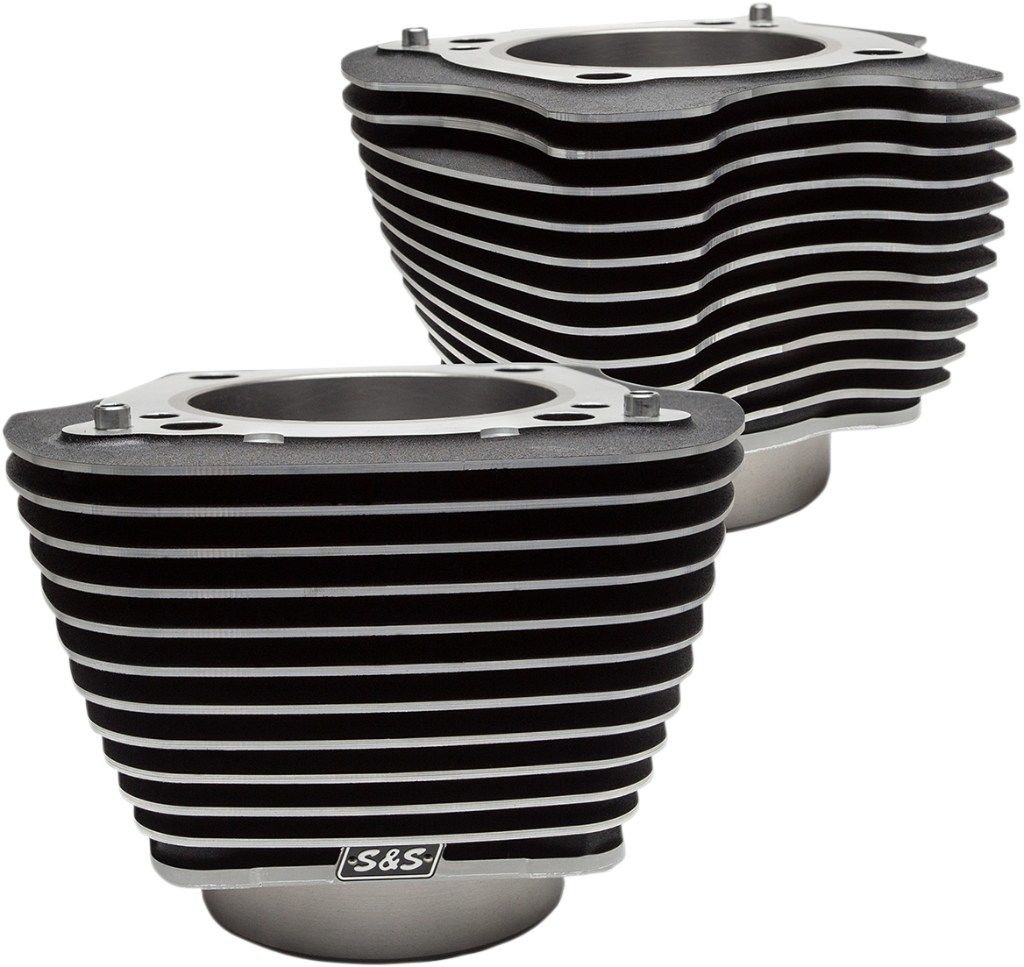 S&S CYCLE エスアンドエス サイクル 4-1/4' Bore Cylinder - M8 HARLEY-DAVIDSON ハーレーダビッドソン シリンダー エンジンパーツ エンジン Color/Finish：Wrinkle Black/Highlighted Fins［0931-0838］