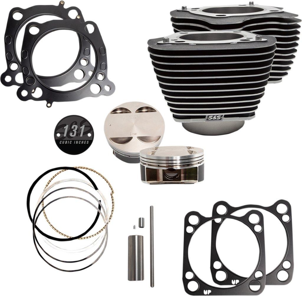 S&S CYCLE エスアンドエス サイクル 131' Stroker Cylinder and Piston Kit HARLEY-DAVIDSON ハーレーダビッドソン シリンダー エンジンパーツ エンジン Color/Finish：Powder-Coated/Wrinkle Black/Highlighted Fins［0931-0973］