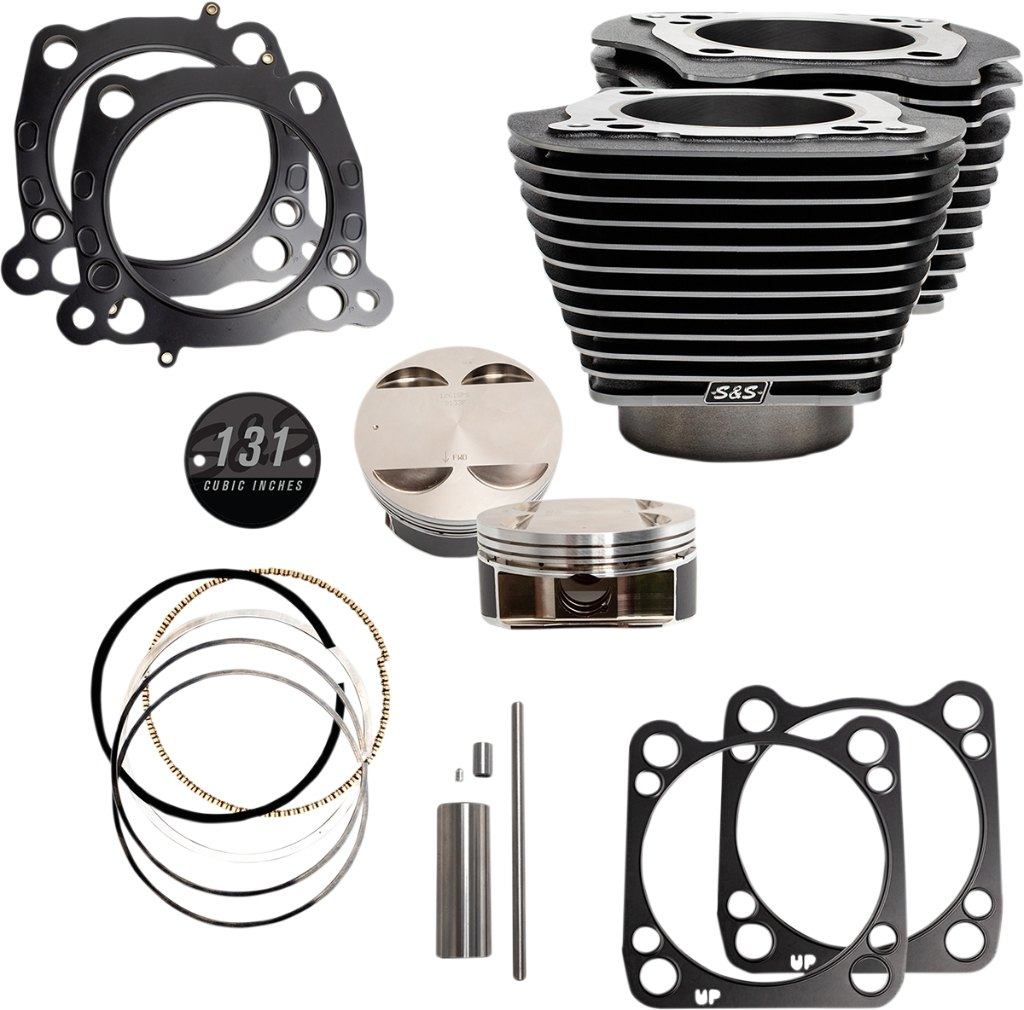 S&S CYCLE エスアンドエス サイクル 131' Stroker Cylinder and Piston Kit HARLEY-DAVIDSON ハーレーダビッドソン シリンダー エンジンパーツ エンジン Color/Finish：Black Granite/Powder-Coated/Highlighted Fins［0931-1012］