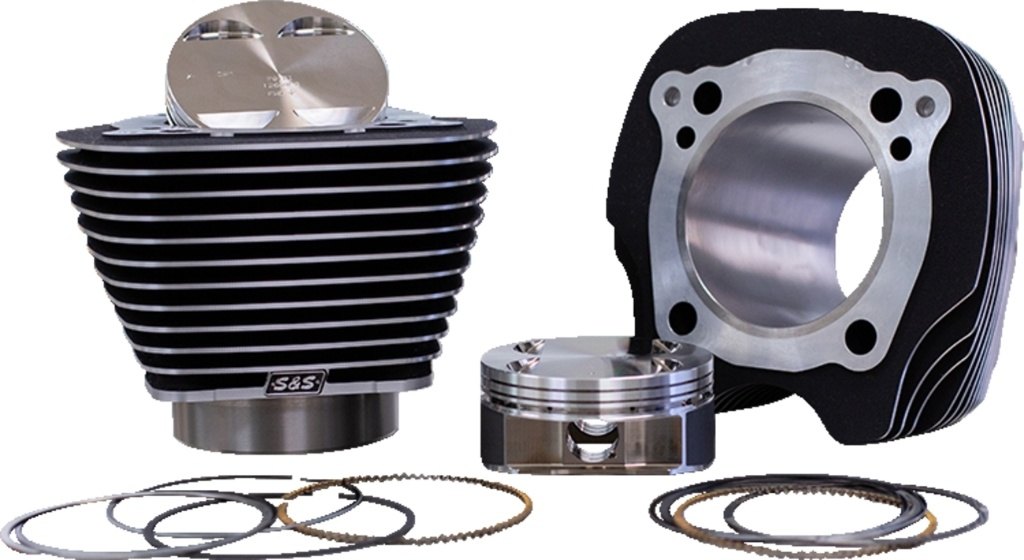 S&S CYCLE エスアンドエス サイクル Big Bore Cylinder＆Piston Kit HARLEY-DAVIDSON ハーレーダビッドソン シリンダー エンジンパーツ エンジン Color/Finish：Wrinkle Black/Highlighted Fins［0931-1079］