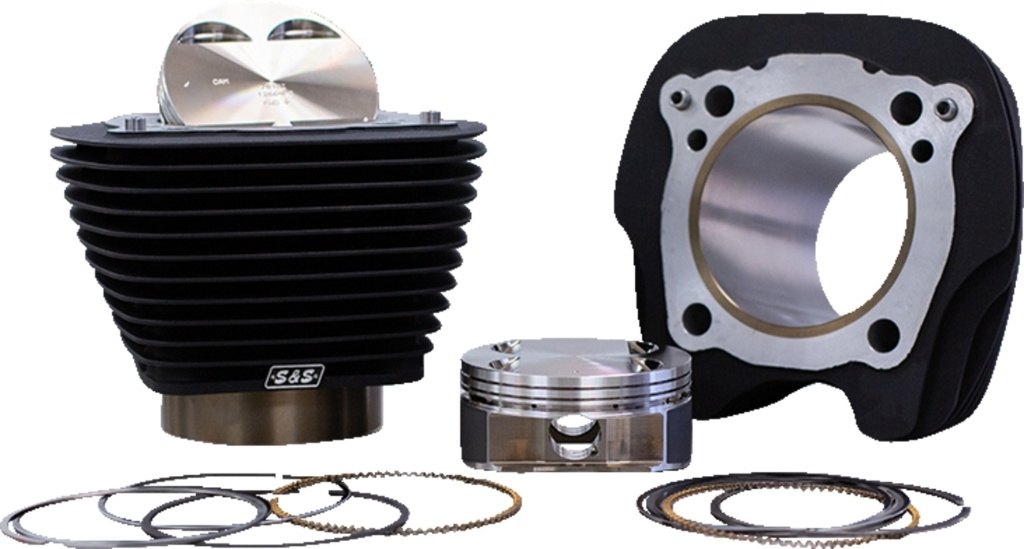 S&S CYCLE エスアンドエス サイクル Big Bore Cylinder＆Piston Kit HARLEY-DAVIDSON ハーレーダビッドソン シリンダー エンジンパーツ エンジン Color/Finish：Wrinkle Black/Non-Highlighted Fins［0931-1080］｜ウェビック　店