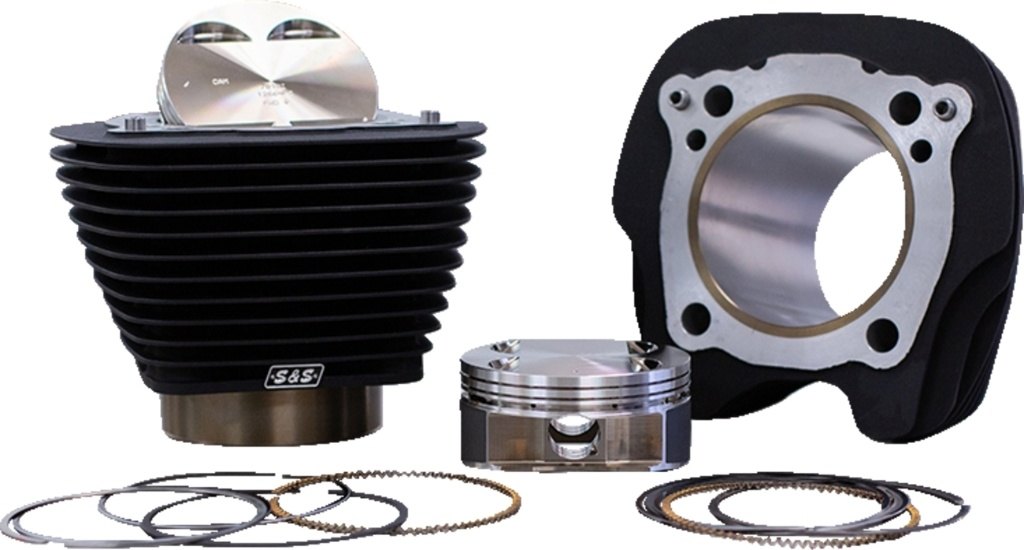 S&S CYCLE エスアンドエス サイクル Big Bore Cylinder＆Piston Kit HARLEY-DAVIDSON ハーレーダビッドソン シリンダー エンジンパーツ エンジン Color/Finish：Wrinkle Black/Non-Highlighted Fins［0931-1082］