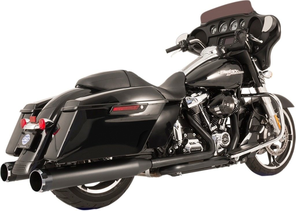 S&S CYCLE エスアンドエス サイクル El Dorado Dual フルエキゾーストマフラー HARLEY-DAVIDSON ハーレーダビッドソン マフラー Muffler Color/Finish：Black［1800-2528］｜ウェビック　店