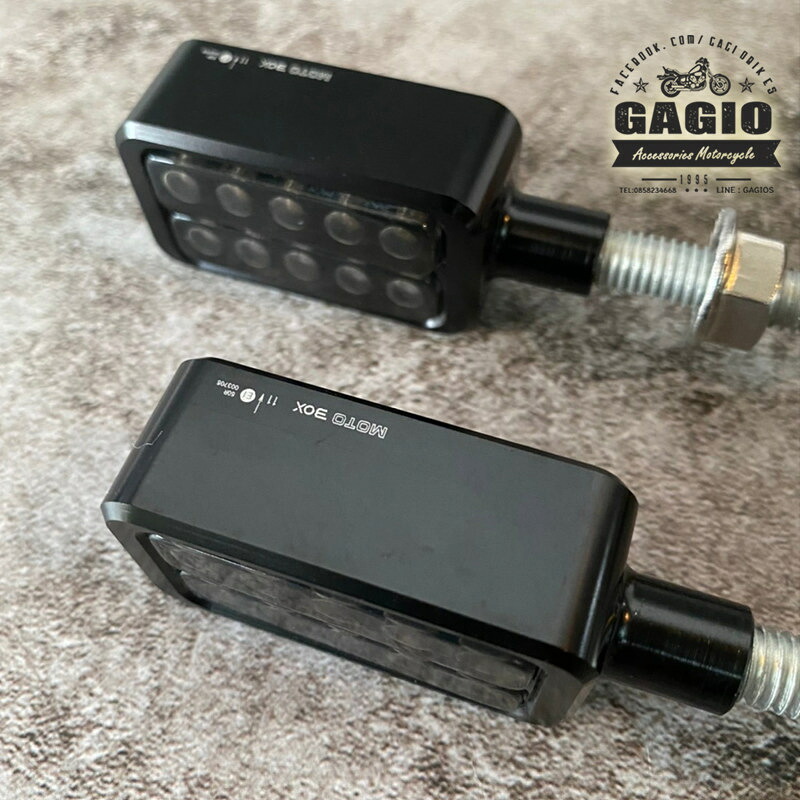 GAGIO MOTOR PARTS ガジオモーターパーツ three systems CNC Moto Box turn lights in square-type and， color black. ウインカー 灯火類 電装系｜ウェビック　店