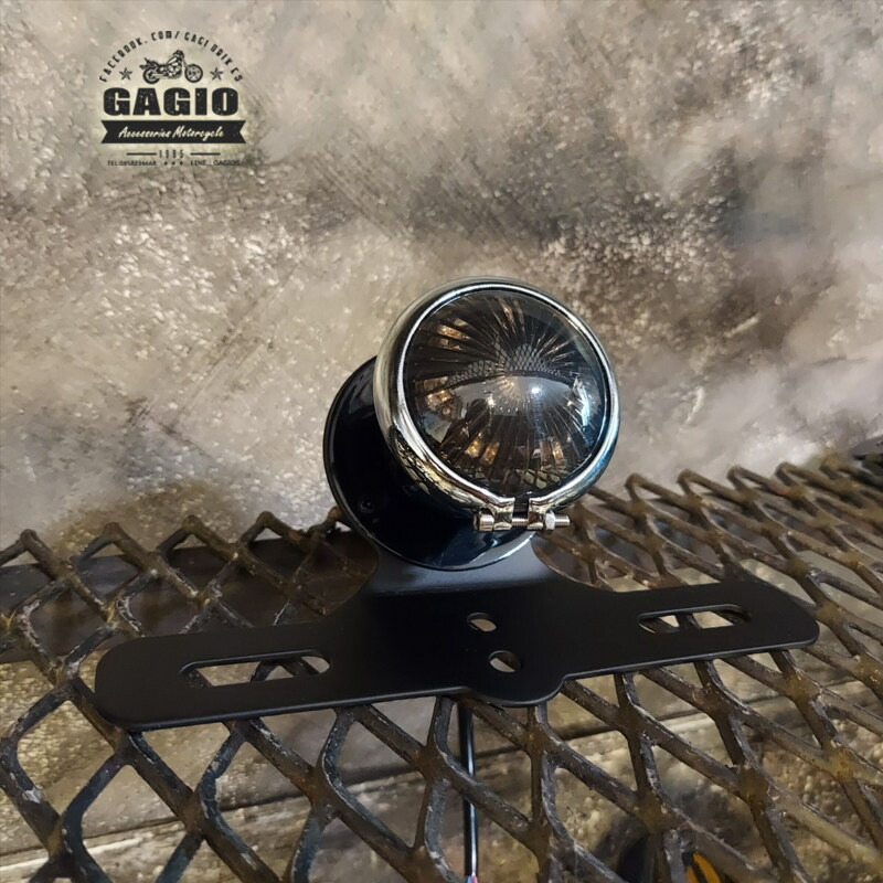 GAGIO MOTOR PARTS ガジオモーターパーツ LED tail lamp， black lotus pattern， silver rim. テールランプ 灯火類 電装系