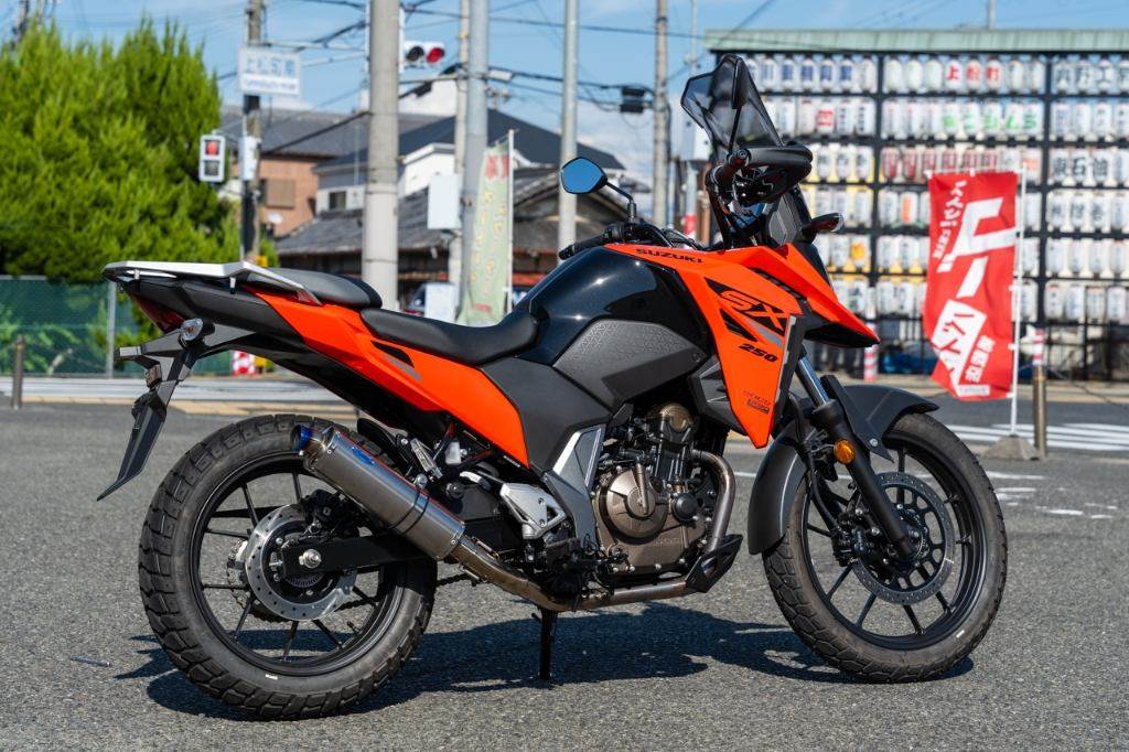 METAL GEAR メタルギア スポーツマフラー Vストローム250SX SUZUKI スズキ フルエキゾーストマフラー マフラー サイレンサータイプ：ソリッドチタン