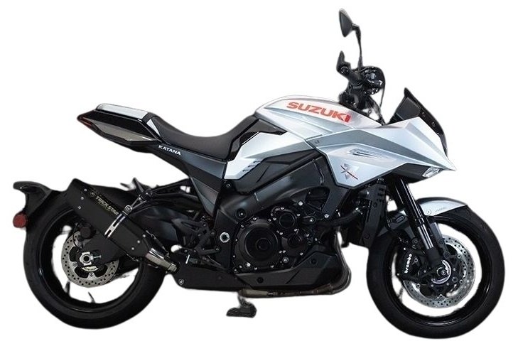 TRICKSTAR トリックスター スリップオンマフラー IKAZUCHI (イカヅチ) ショート 政府認証 KATANA SUZUKI スズキ マフラー サイレンサータイプ：ブラックエディション